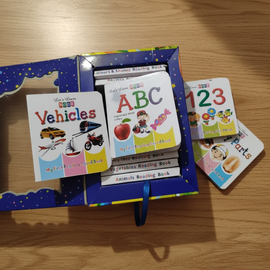 Wooden Surface - Box with Books